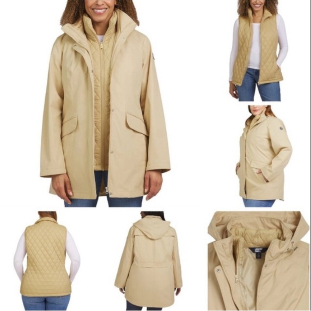 Lands' End Women's 3-in-1 System tan Jacket with removable vest size medium NWT